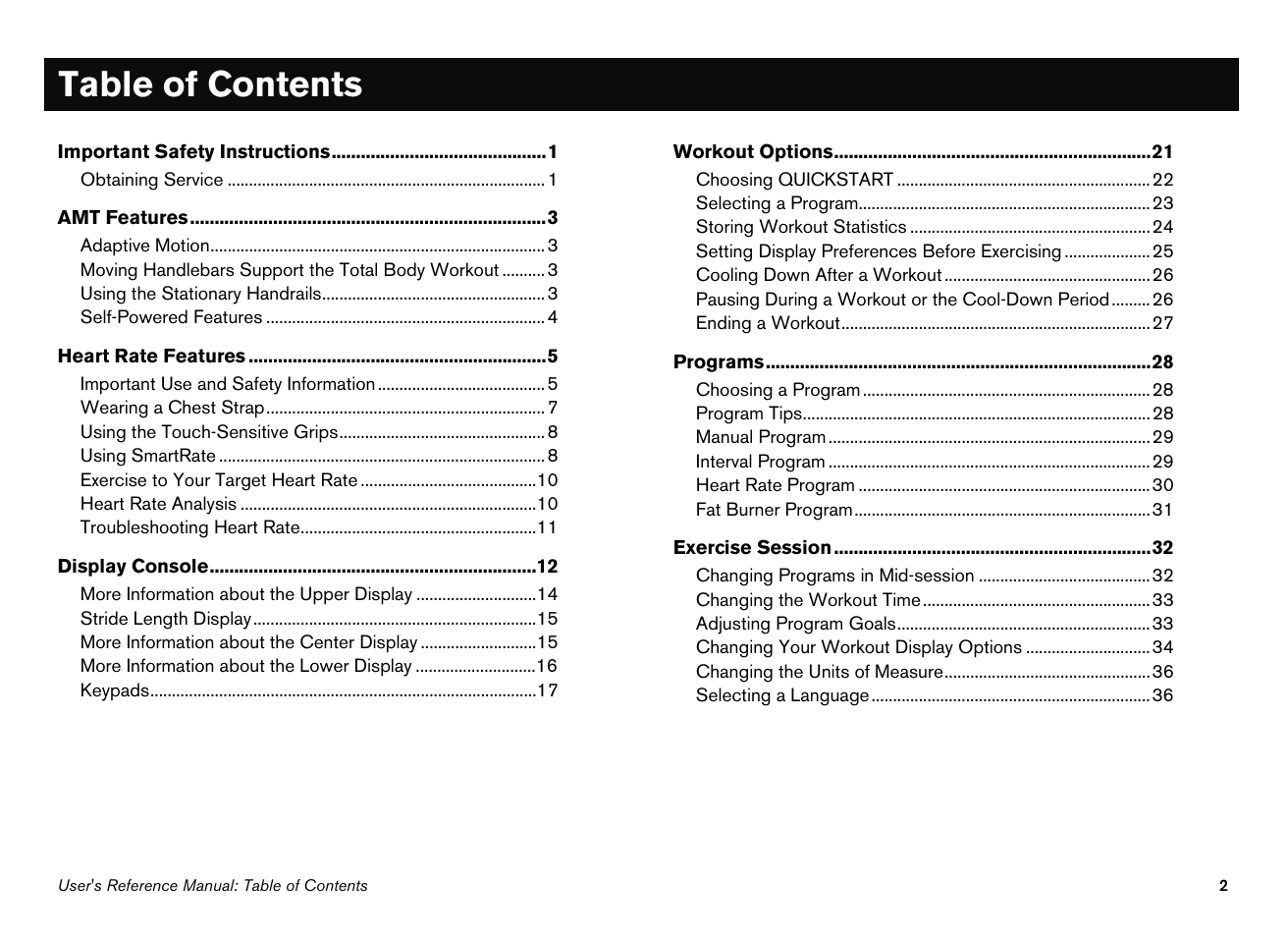 Precor 100i User Manual | Page 32 / 80