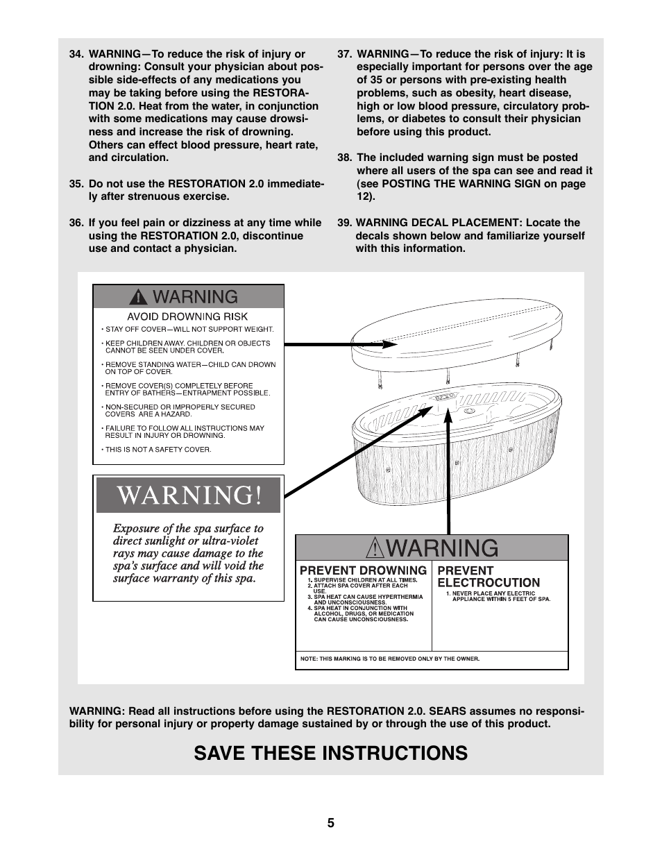 Save these instructions | ProForm 831.21002 User Manual | Page 5 / 20