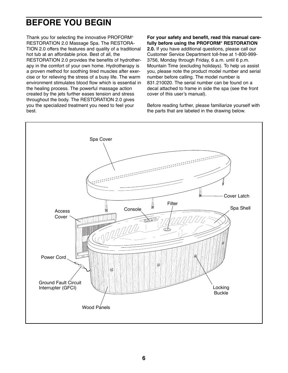 Before you begin | ProForm 831.21002 User Manual | Page 6 / 20