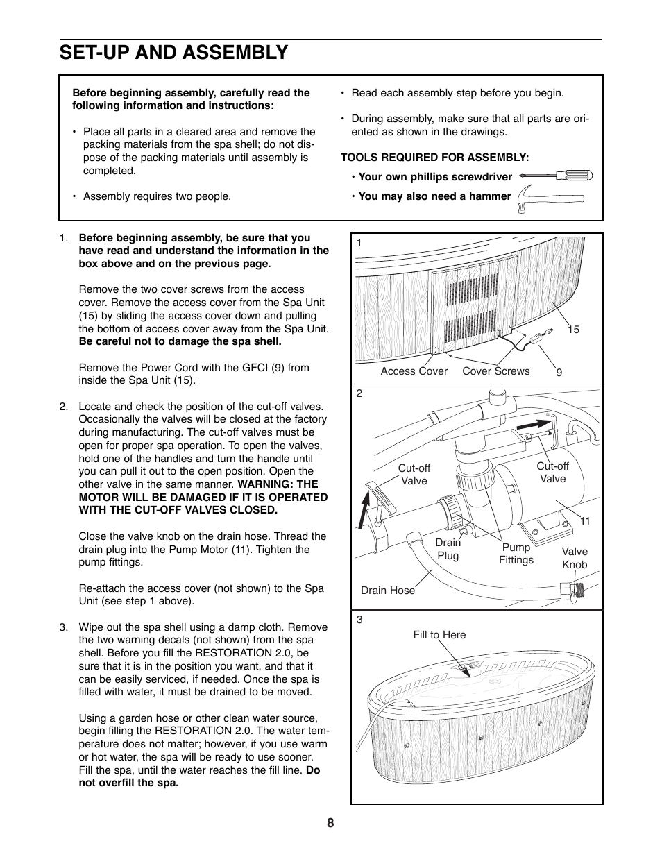 Set-up and assembly | ProForm 831.21002 User Manual | Page 8 / 20