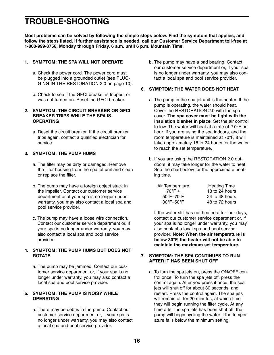 Trouble-shooting | ProForm PFHS70071 User Manual | Page 16 / 20