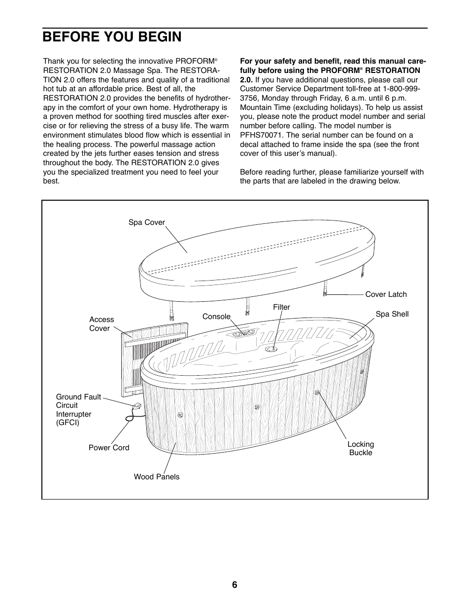 Before you begin | ProForm PFHS70071 User Manual | Page 6 / 20