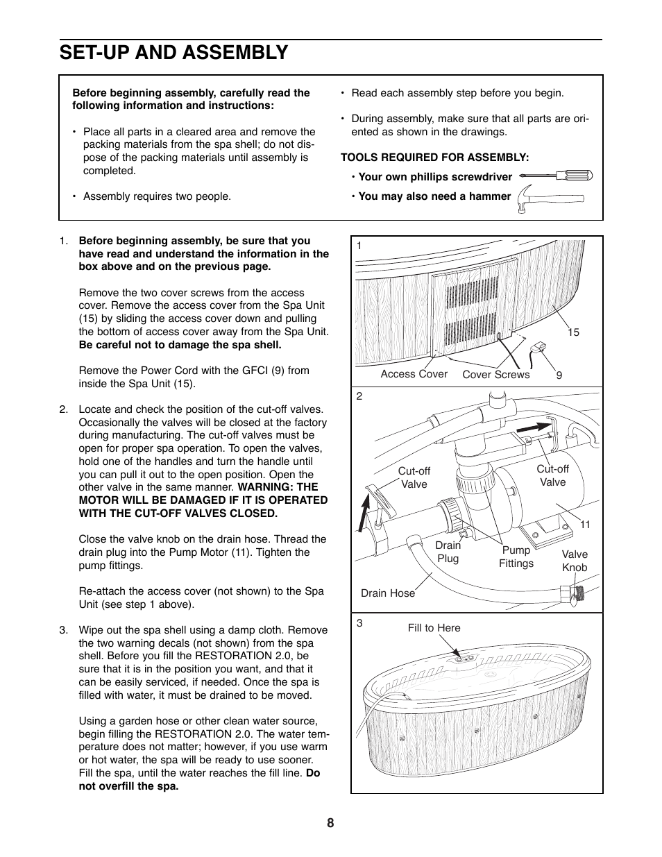 Set-up and assembly | ProForm PFHS70071 User Manual | Page 8 / 20