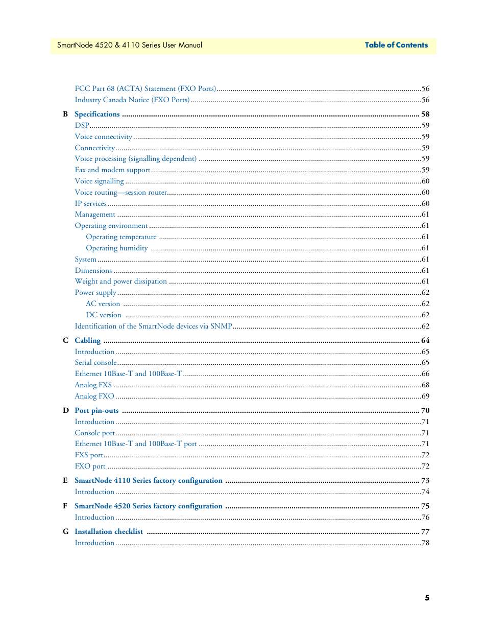 Patton electronic SMARTNODE 4110 User Manual | Page 5 / 78