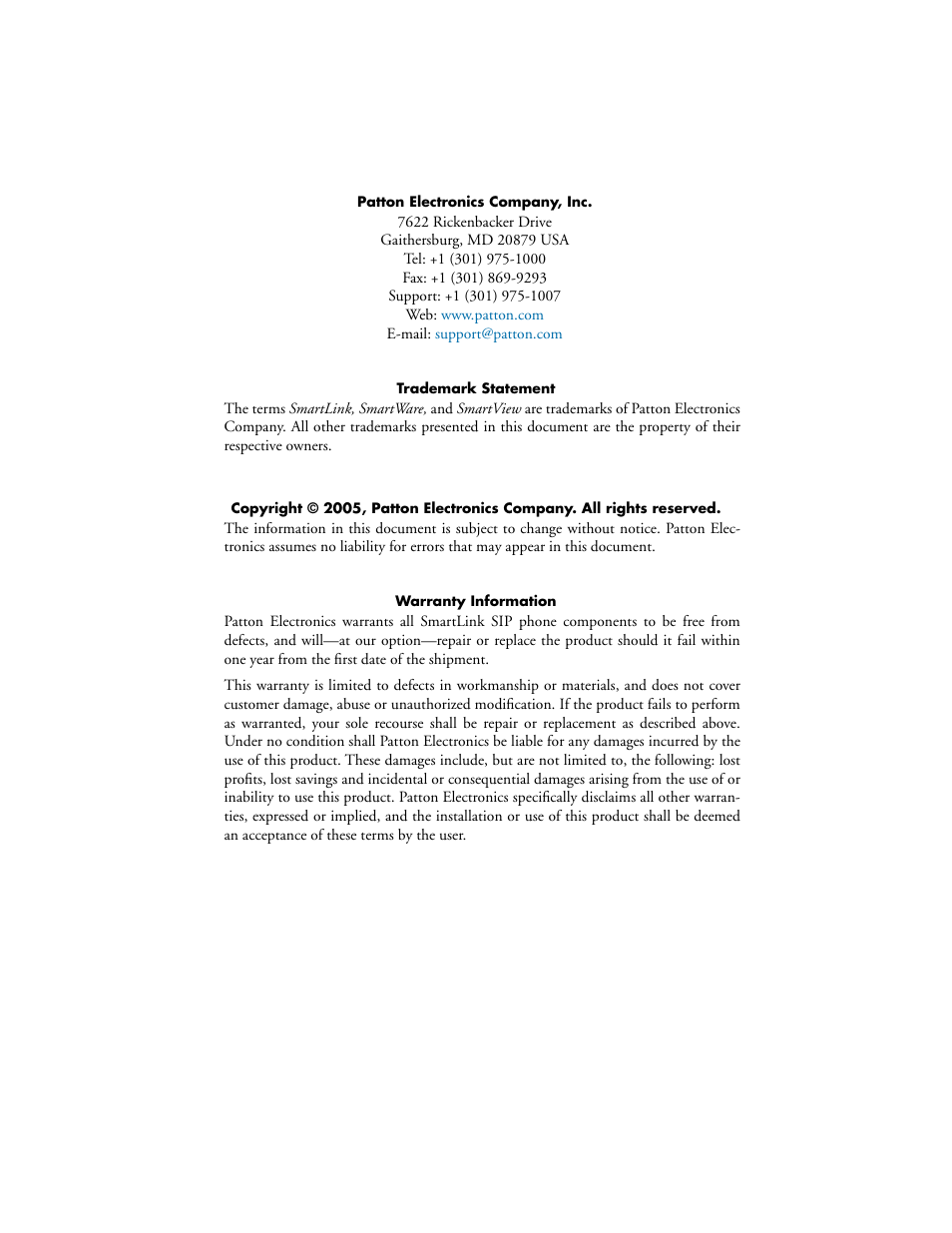 Patton electronic SL4050/10 User Manual | Page 2 / 75