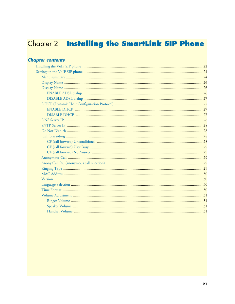 Chapter 2 installing the smartlink sip phone, Installing the smartlink sip phone, Chapter 2 | Patton electronic SL4050/10 User Manual | Page 21 / 75