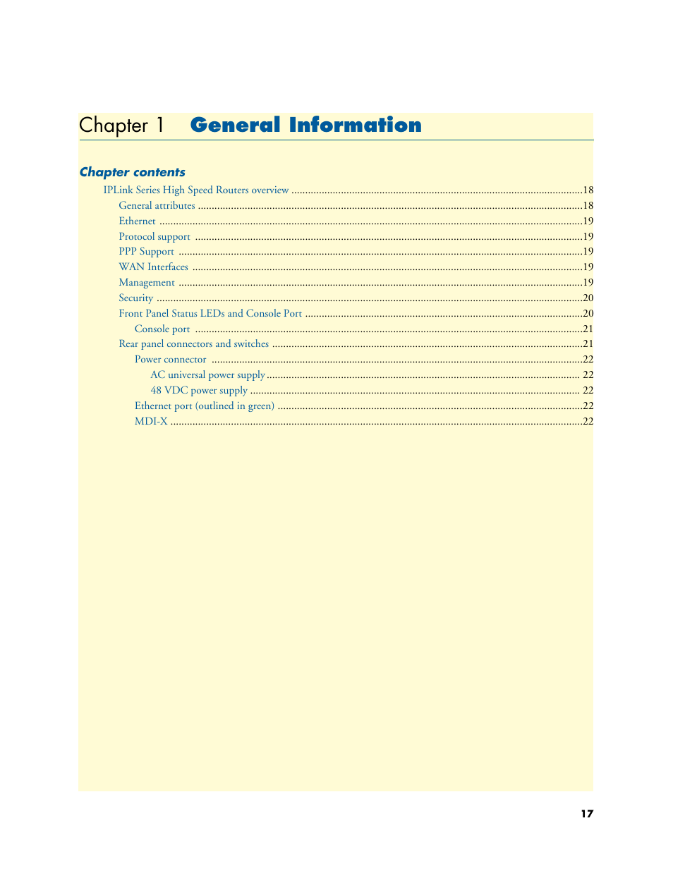 Chapter 1 general information, General information, 1 general information | Chapter 1 | Patton electronic PATTON 2603 User Manual | Page 17 / 133