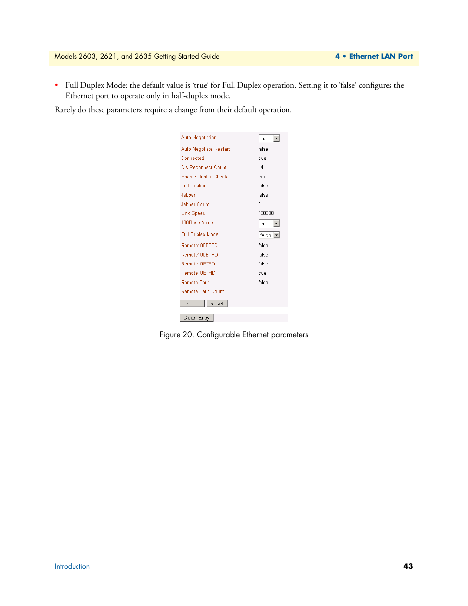 Configurable ethernet parameters | Patton electronic PATTON 2603 User Manual | Page 43 / 133