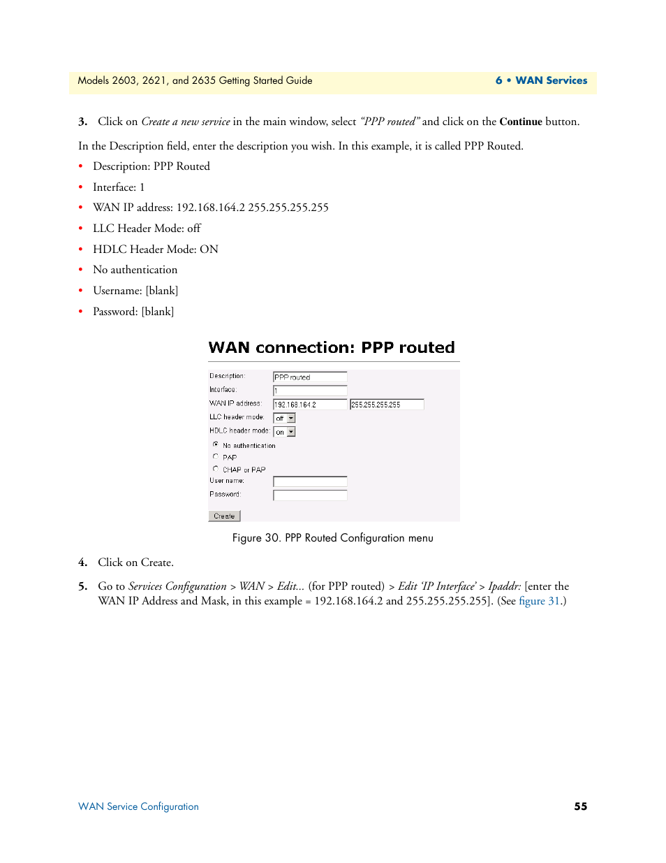 Ppp routed configuration menu | Patton electronic PATTON 2603 User Manual | Page 55 / 133