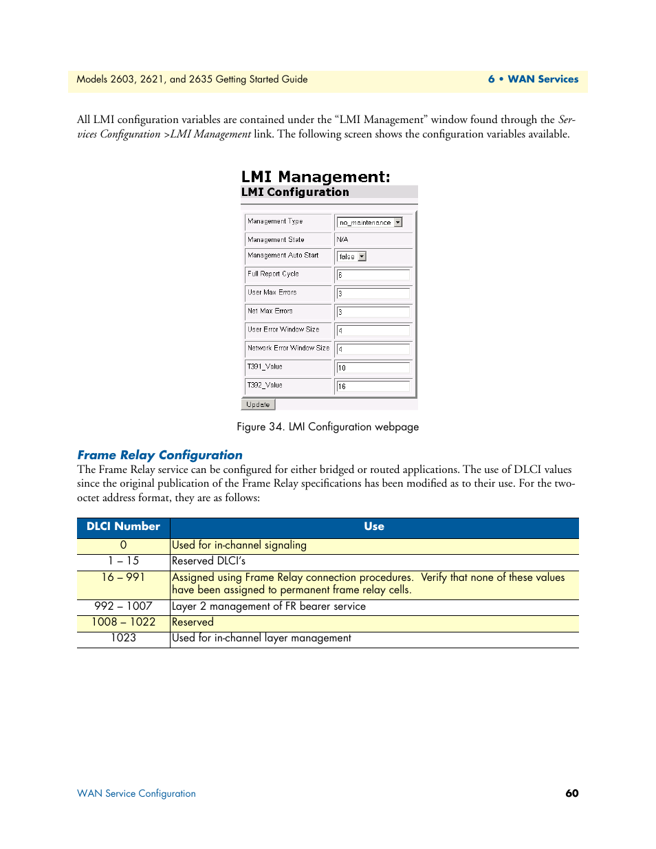 Frame relay configuration | Patton electronic PATTON 2603 User Manual | Page 60 / 133