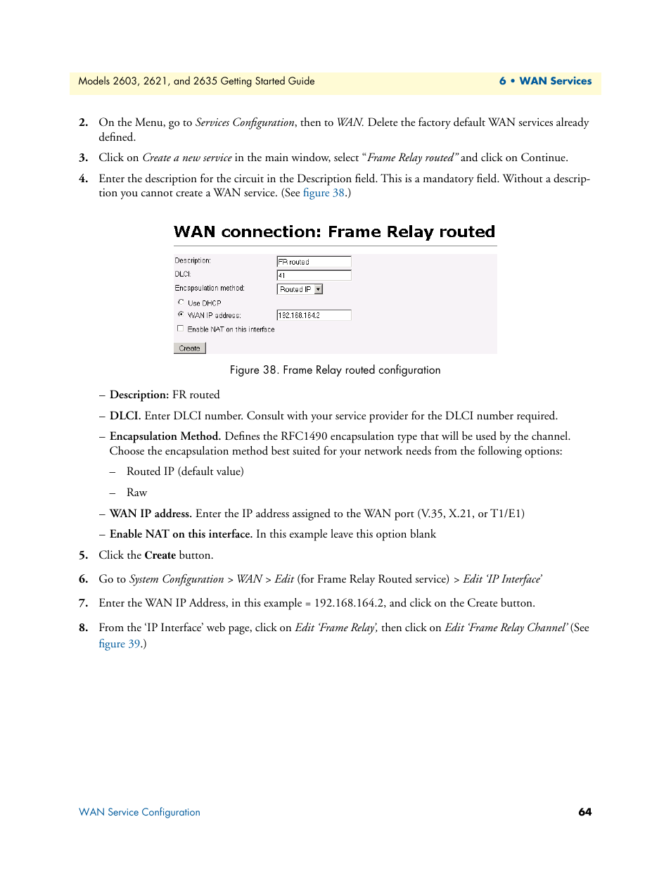 Frame relay routed configuration | Patton electronic PATTON 2603 User Manual | Page 64 / 133