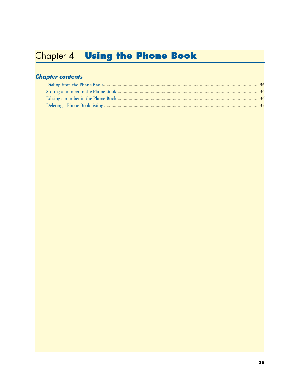 Chapter 4 using the phone book, Using the phone book, Chapter 4 | Patton electronic SL4050/B2/E User Manual | Page 35 / 79