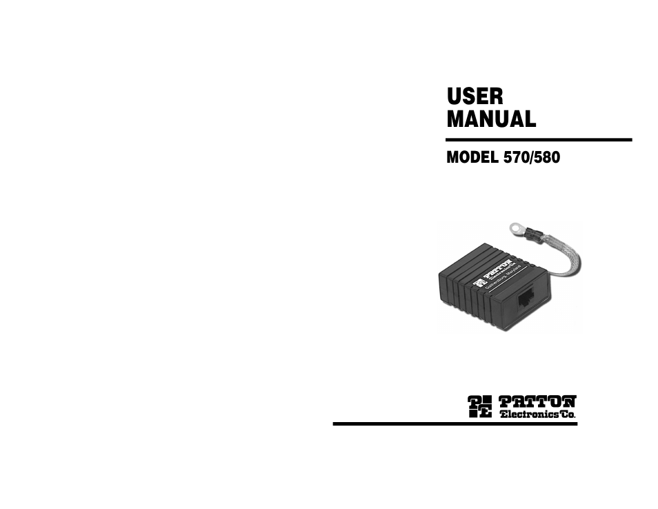 Patton electronic 580 User Manual | 7 pages