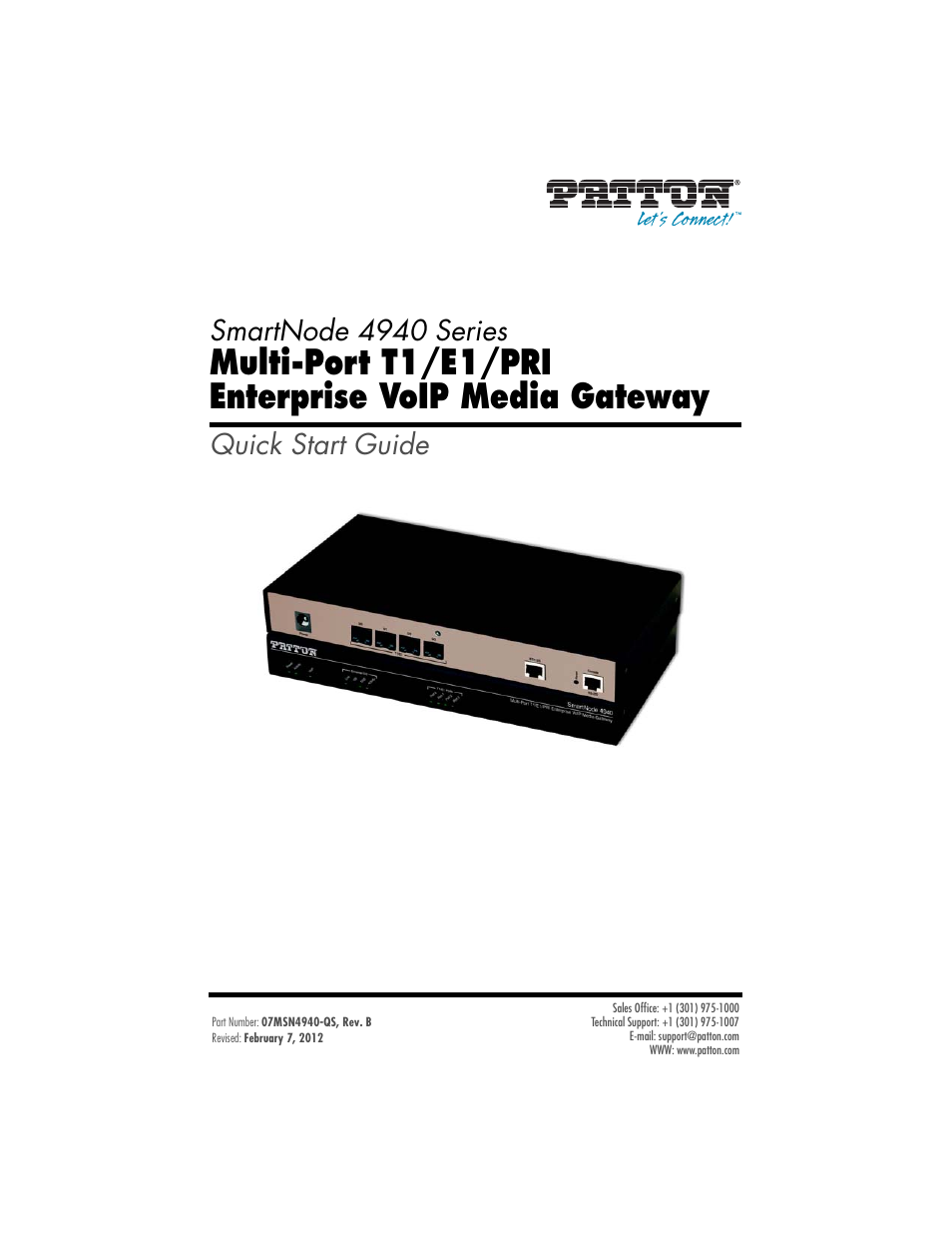 Patton electronic SMARTNODE 4940 User Manual | 12 pages