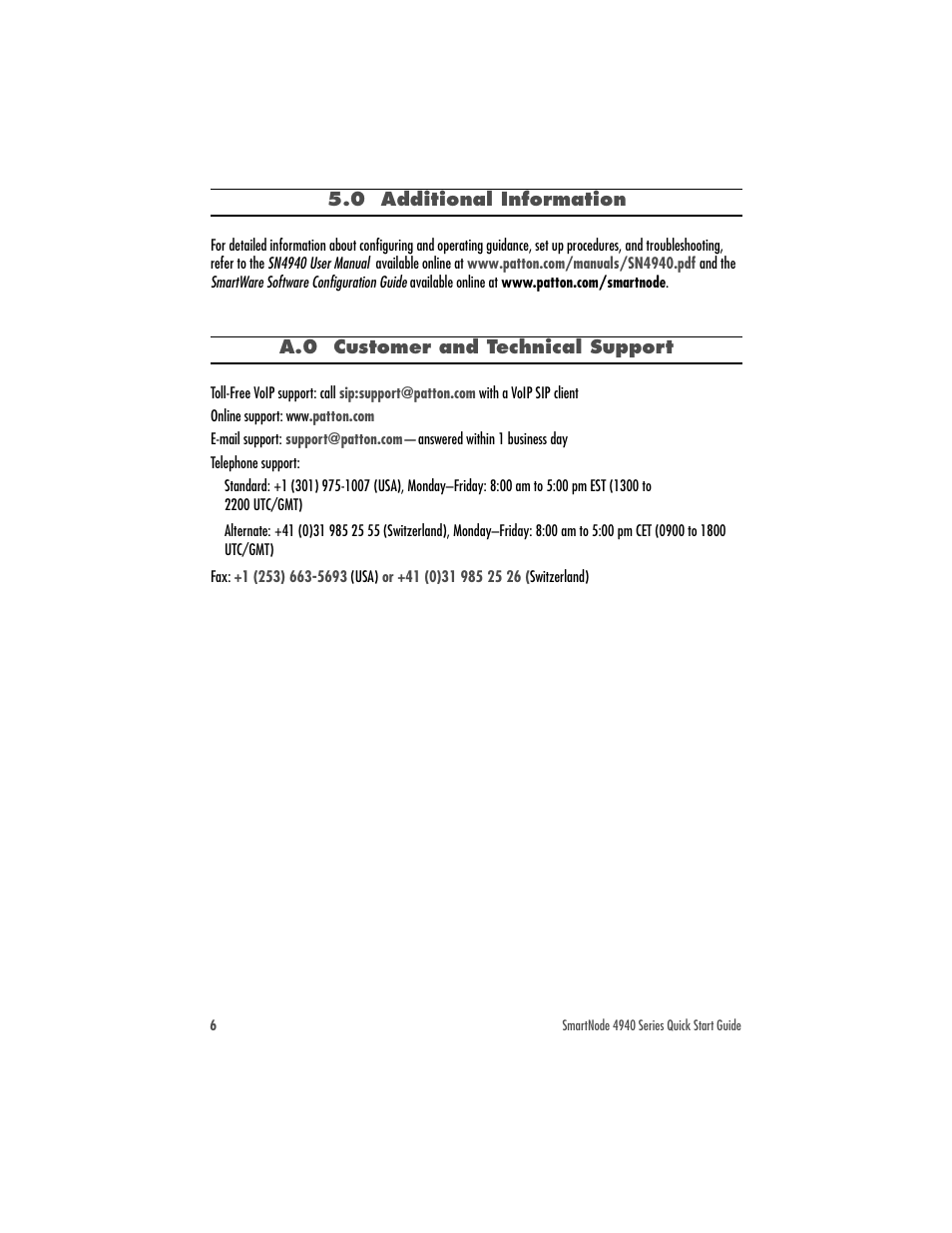0 additional information | Patton electronic SMARTNODE 4940 User Manual | Page 6 / 12