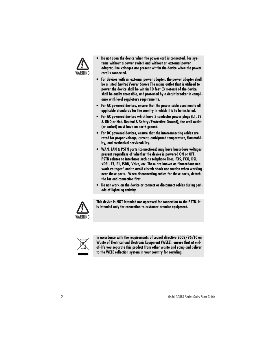 Patton electronic G.SHDSL.BIS CPE WITH FIXED SERIAL INTERFACES 3088A User Manual | Page 2 / 8