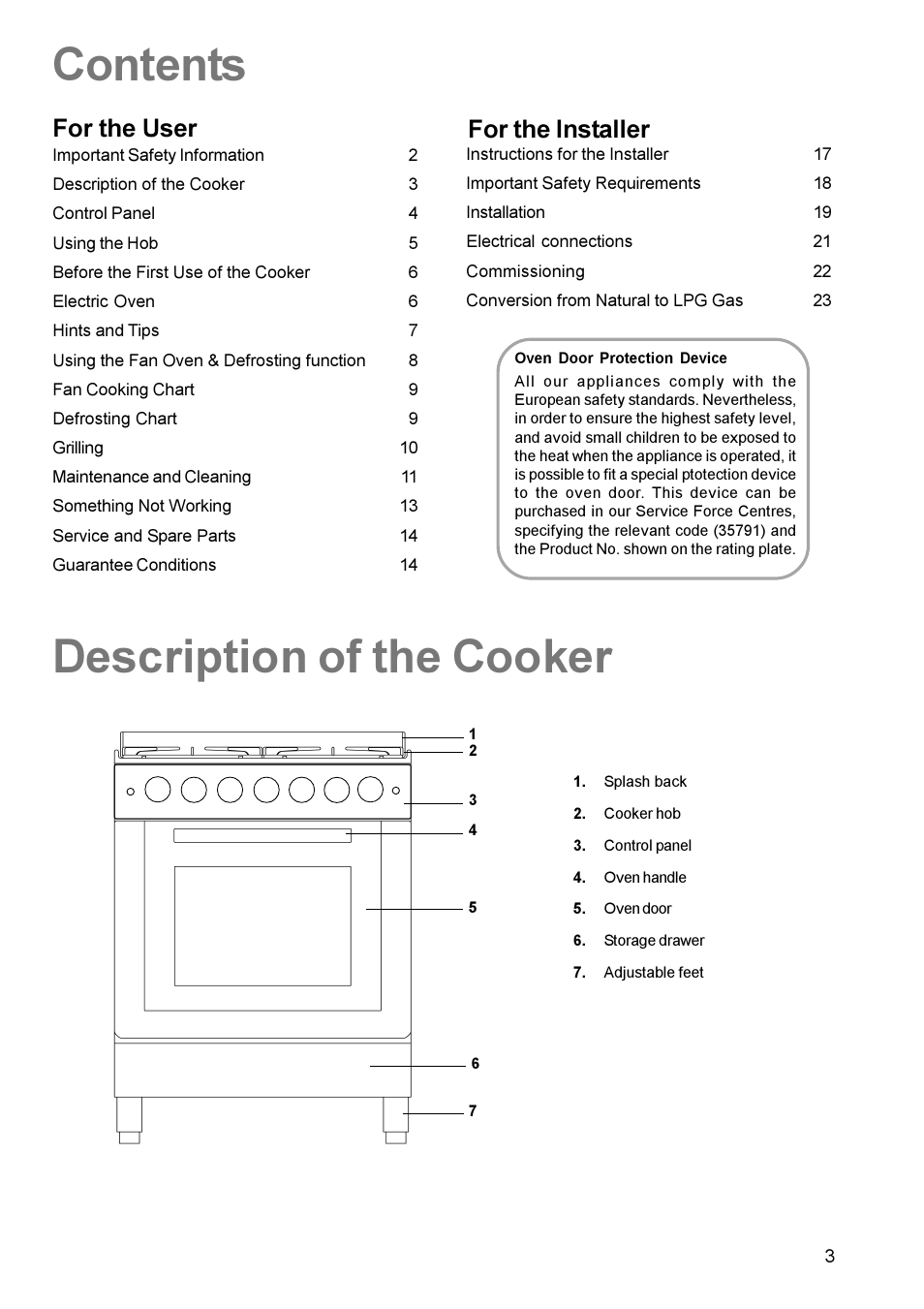 Parkinson Cowan Mixed Fuel Cooker CSIM 509 User Manual | Page 3 / 24