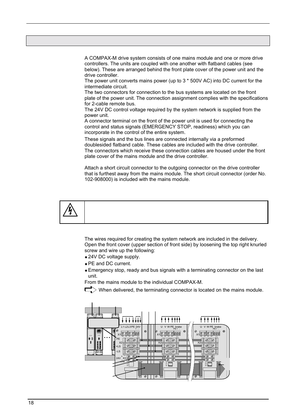 Start-up manual, Compax-m / -s, Wiring up the system network | Parker  Products COMPAX-M /-S (L) User Manual | Page 18 / 242