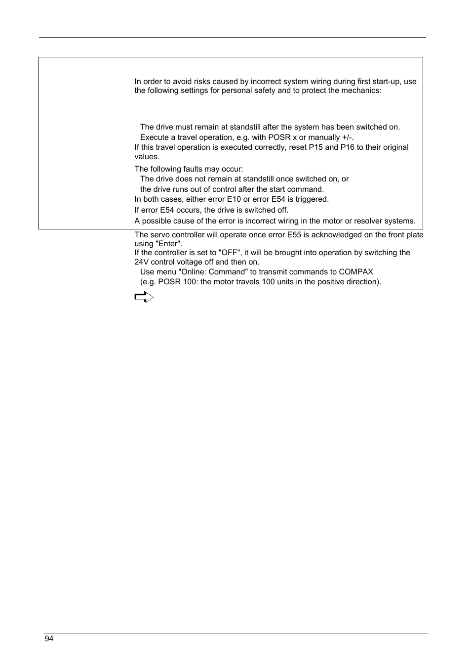 Operating instructions, Compax-m / -s, Risks from incorrect wiring | Parker  Products COMPAX-M /-S (L) User Manual | Page 94 / 242