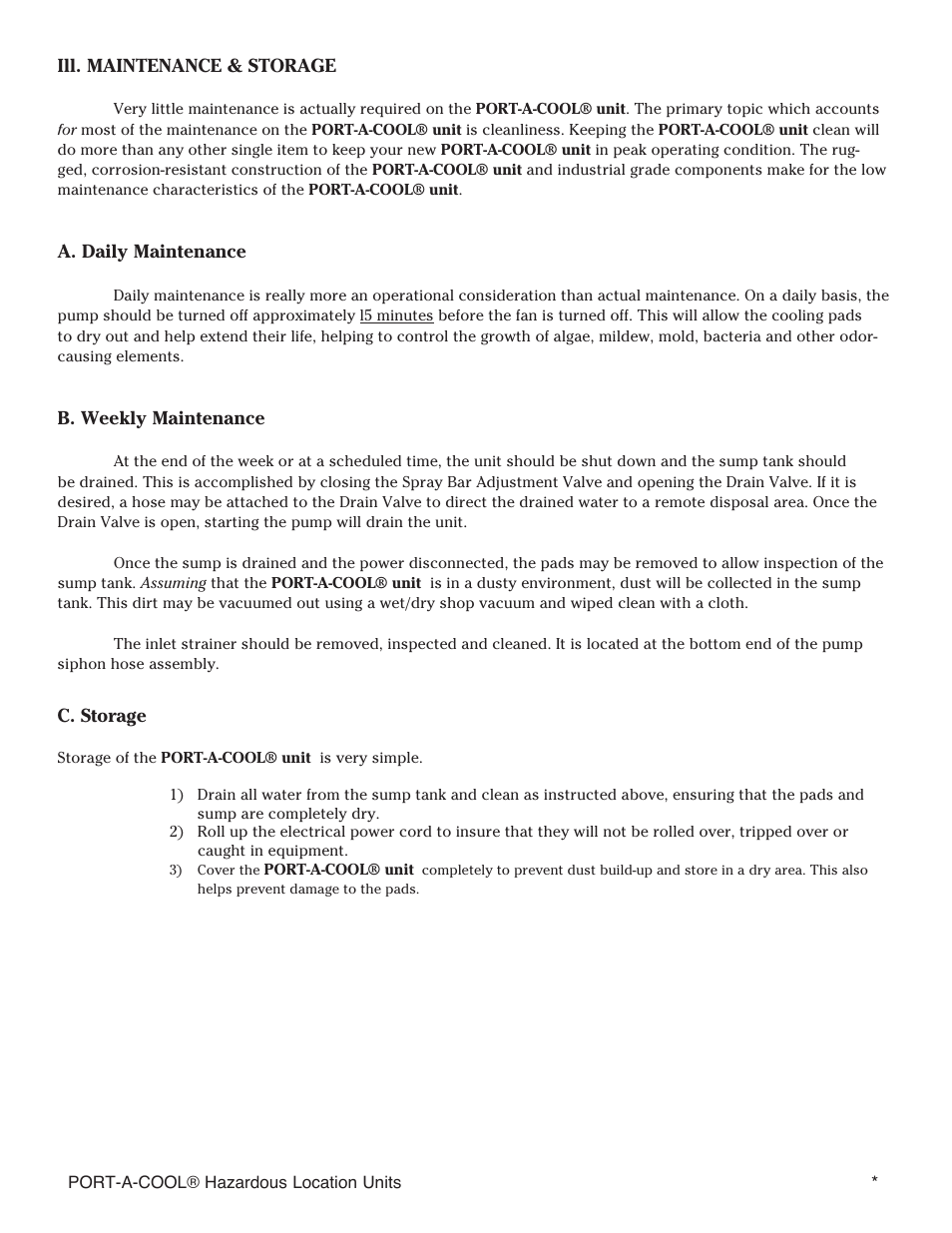 Port-A-Cool SERIES 2000 User Manual | Page 11 / 20