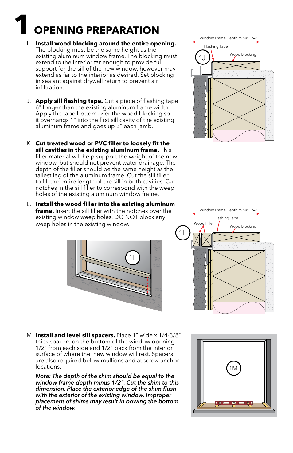 Opening preparation | Pella Clad Windows with Flush Flange 81CP0101 User Manual | Page 4 / 9