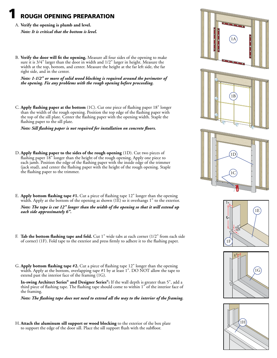 Rough opening preparation | Pella HINGED PATIO DOOR - SOUTHWESTERN WALL WITH HARD COAT STUCCO 80KM0103 User Manual | Page 2 / 7