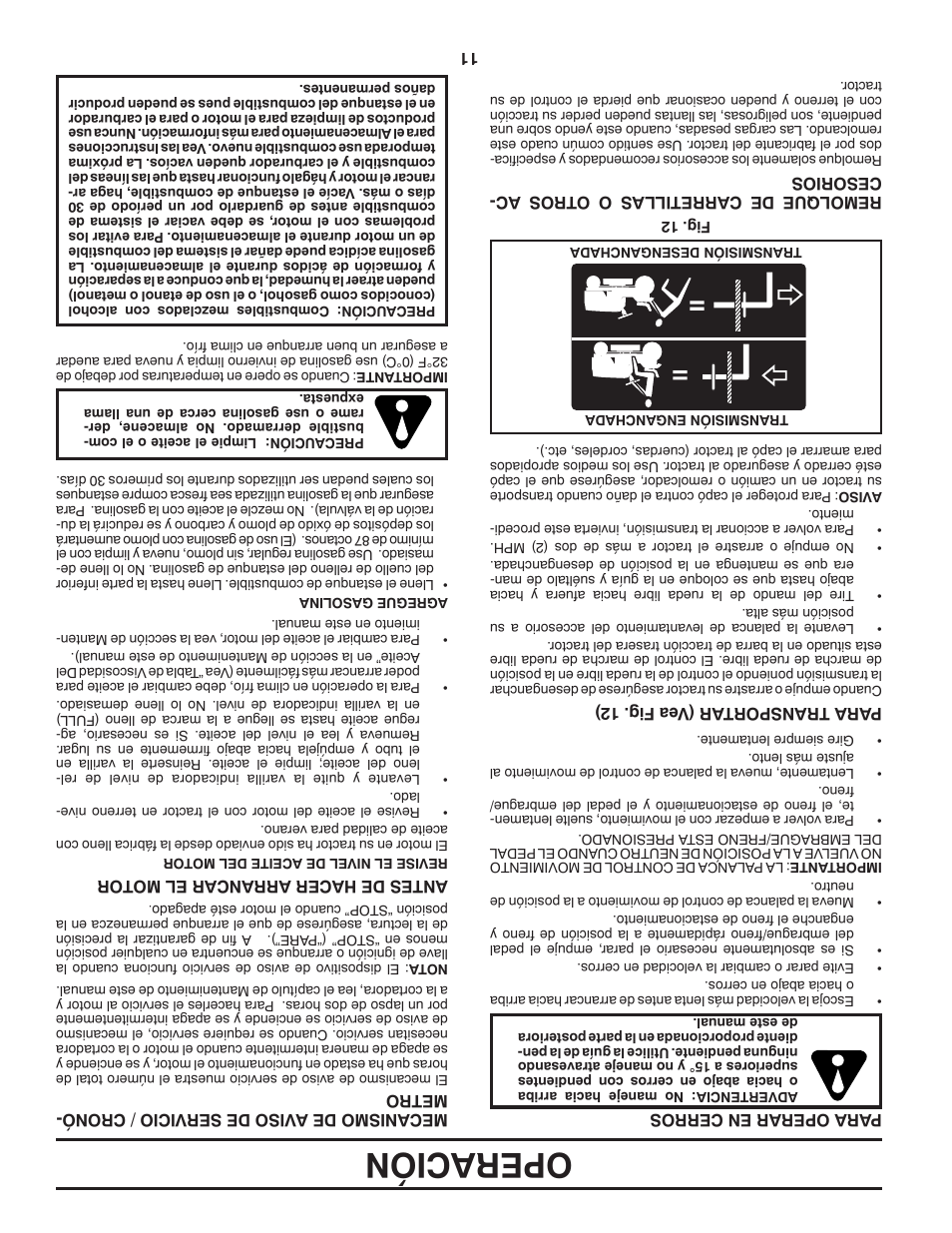Operación | Poulan Pro PB20H42YT User Manual | Page 46 / 56