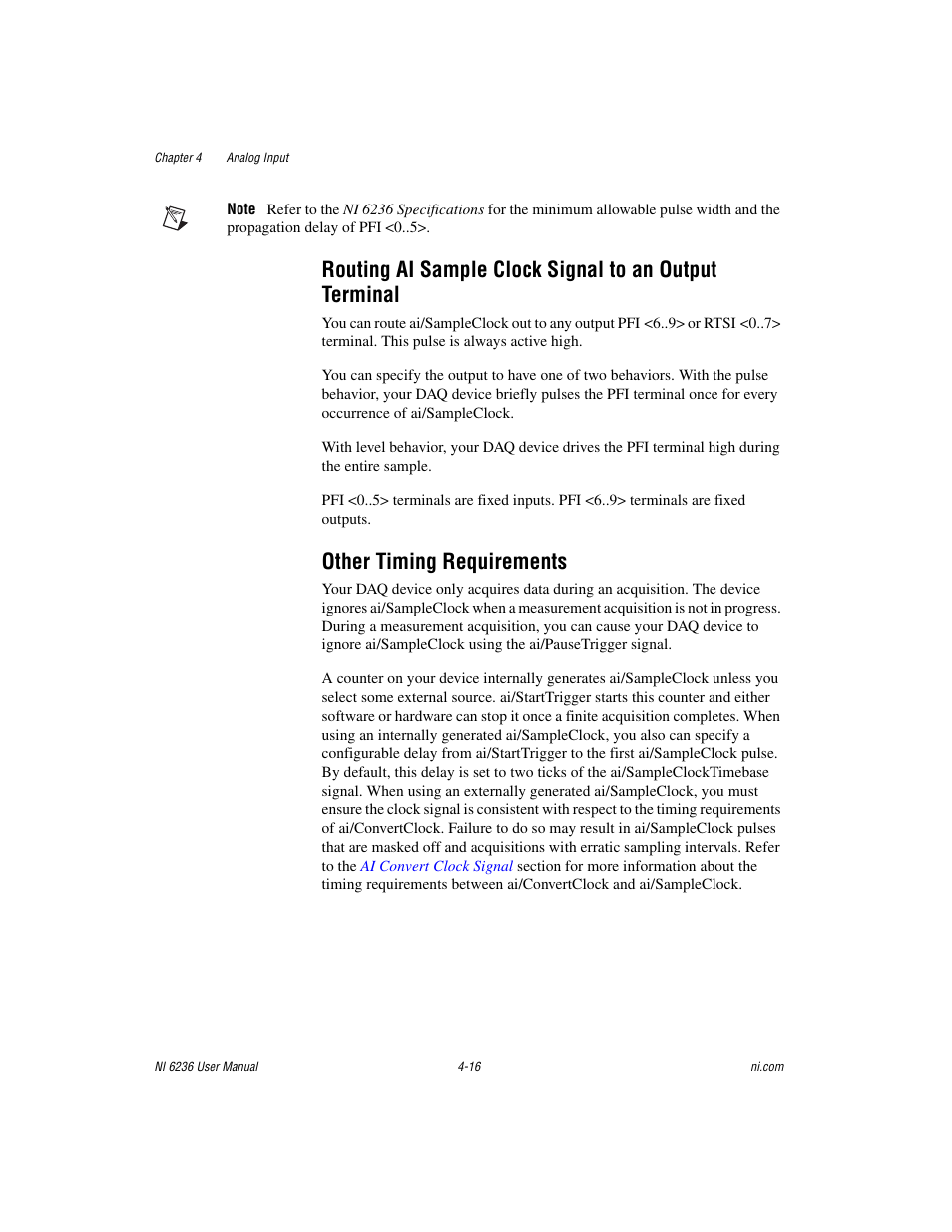 Other timing requirements | National Instruments DAQ M Series User Manual | Page 40 / 162