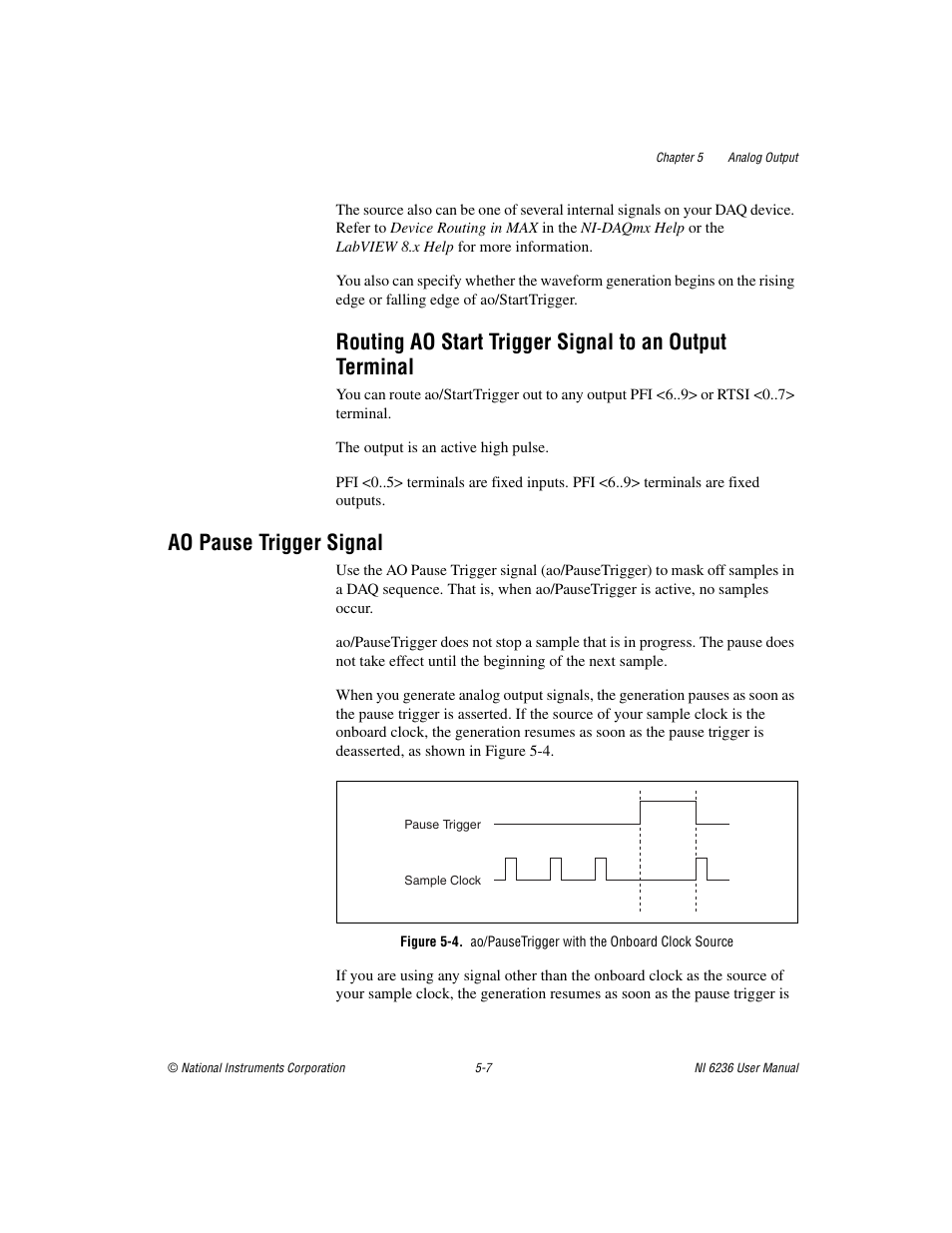 Ao pause trigger signal, Ao pause trigger signal -7 | National Instruments DAQ M Series User Manual | Page 55 / 162