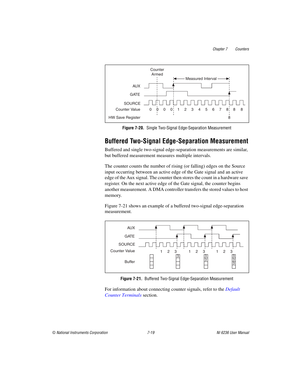 Buffered two-signal edge-separation measurement, Figure 7-20 sho | National Instruments DAQ M Series User Manual | Page 81 / 162