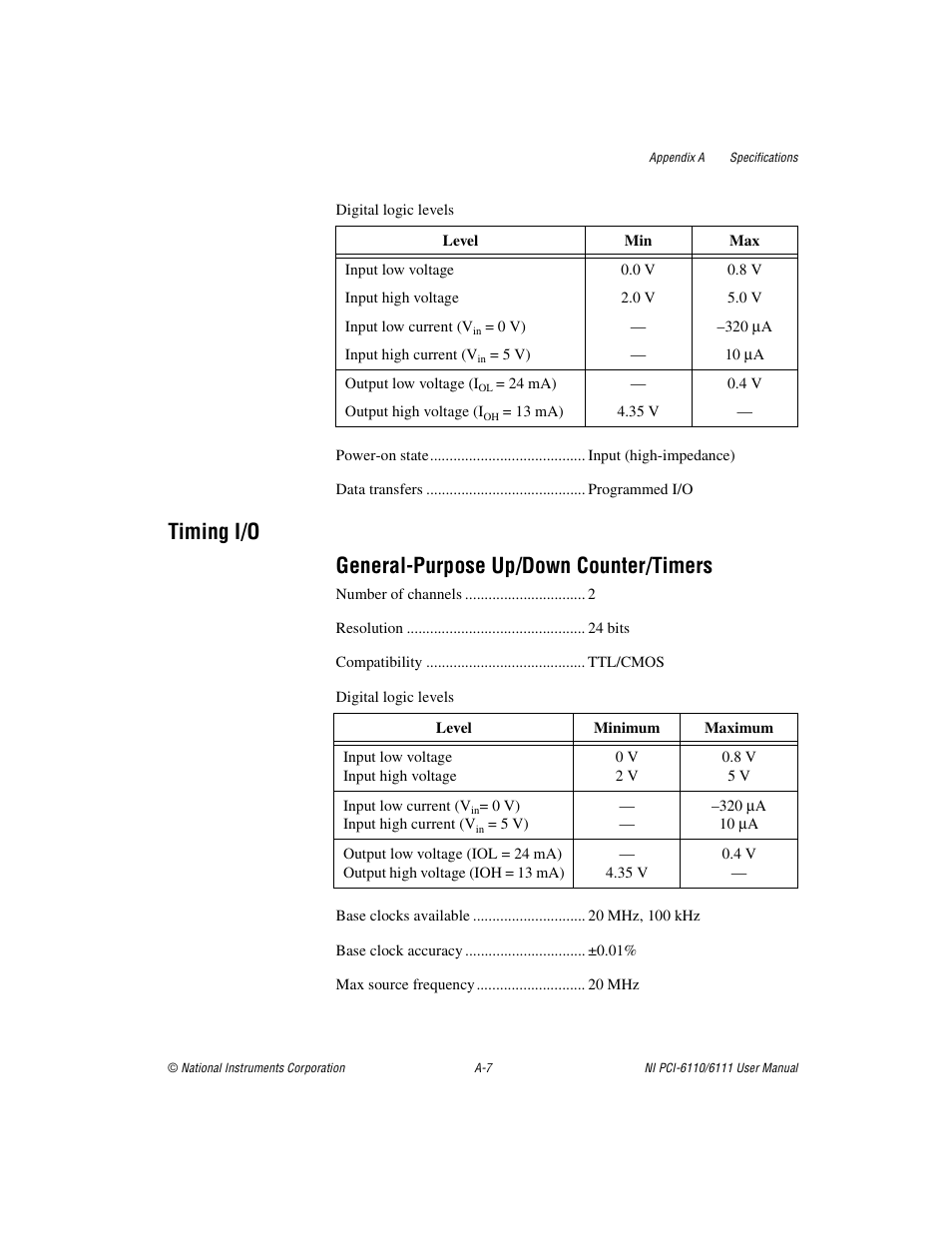 Timing i/o general-purpose up/down counter/timers | National Instruments NI PCI-6110 User Manual | Page 77 / 118