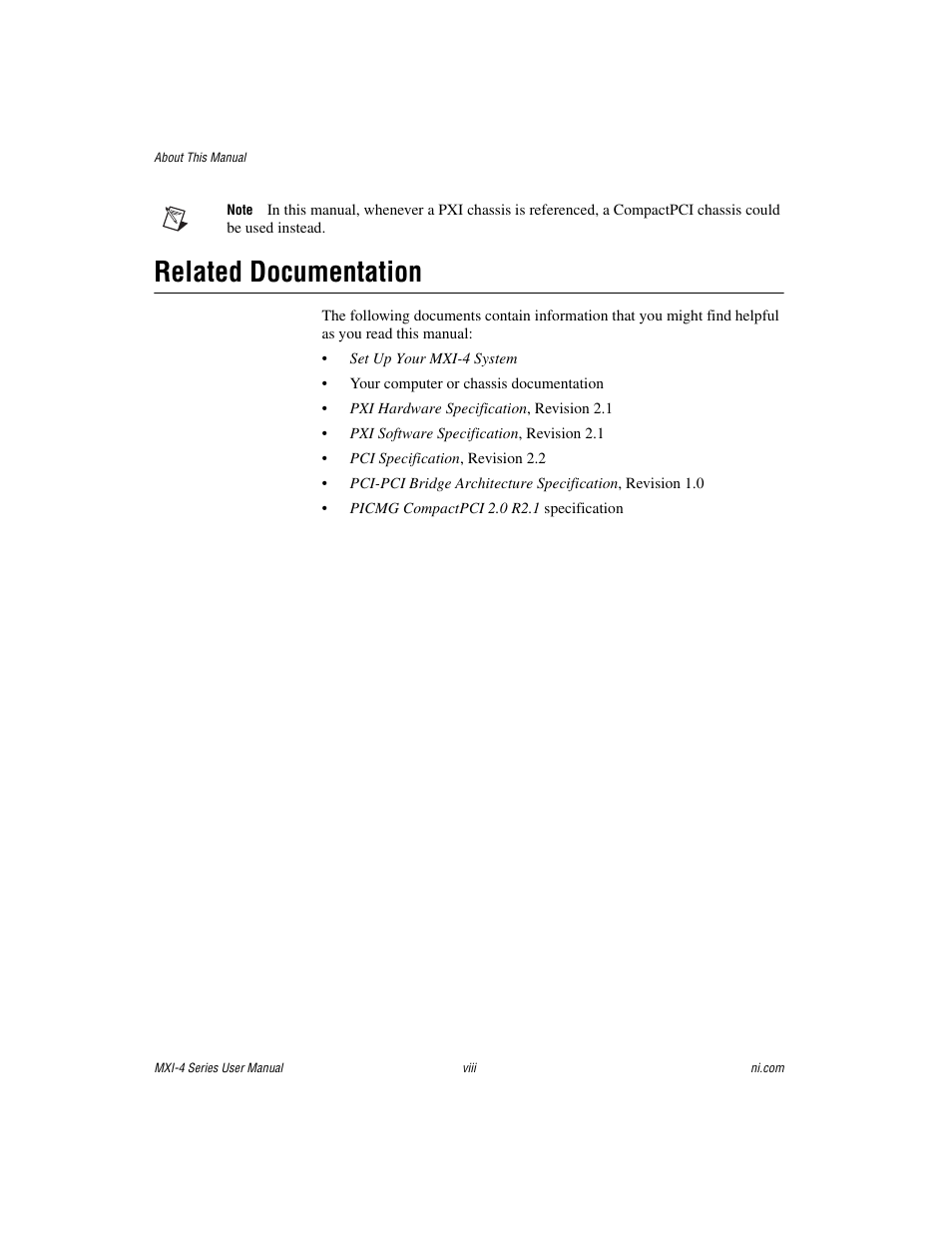 Related documentation | National Instruments PCI-8331 User Manual | Page 8 / 43