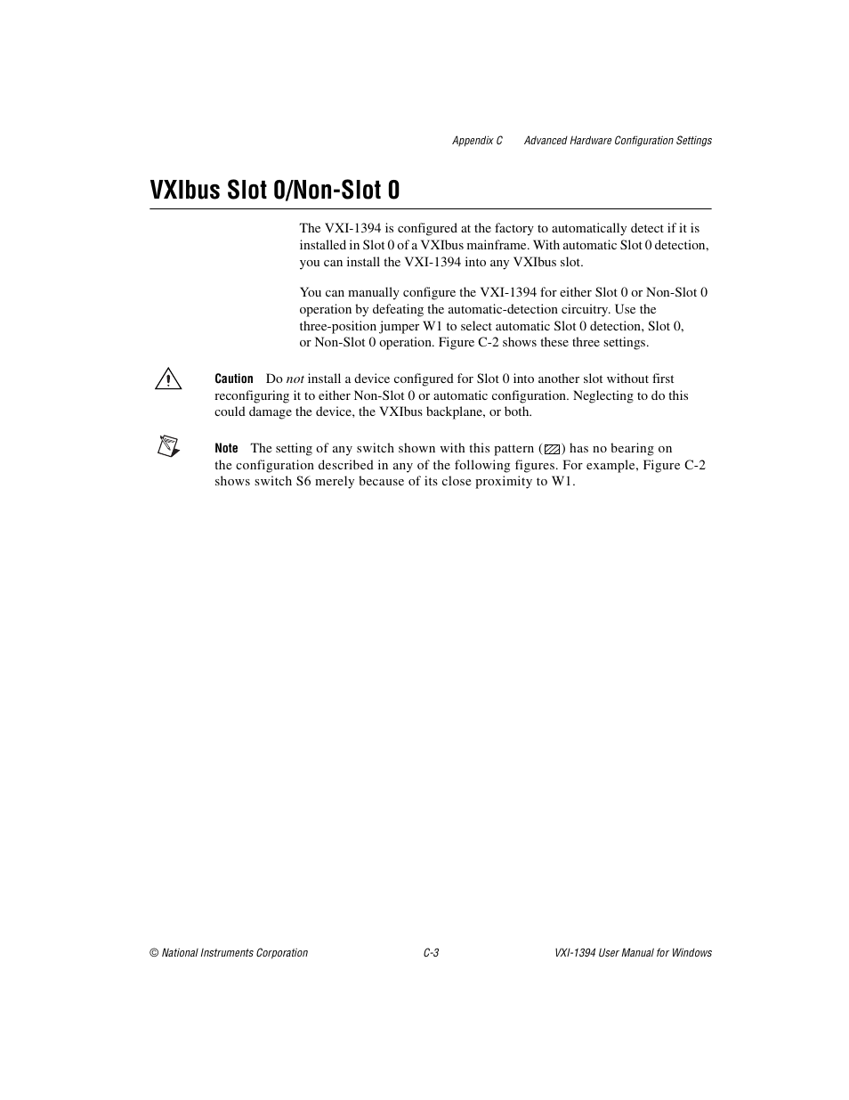 Vxibus slot 0/non-slot 0 | National Instruments VXI-1394 User Manual | Page 44 / 74