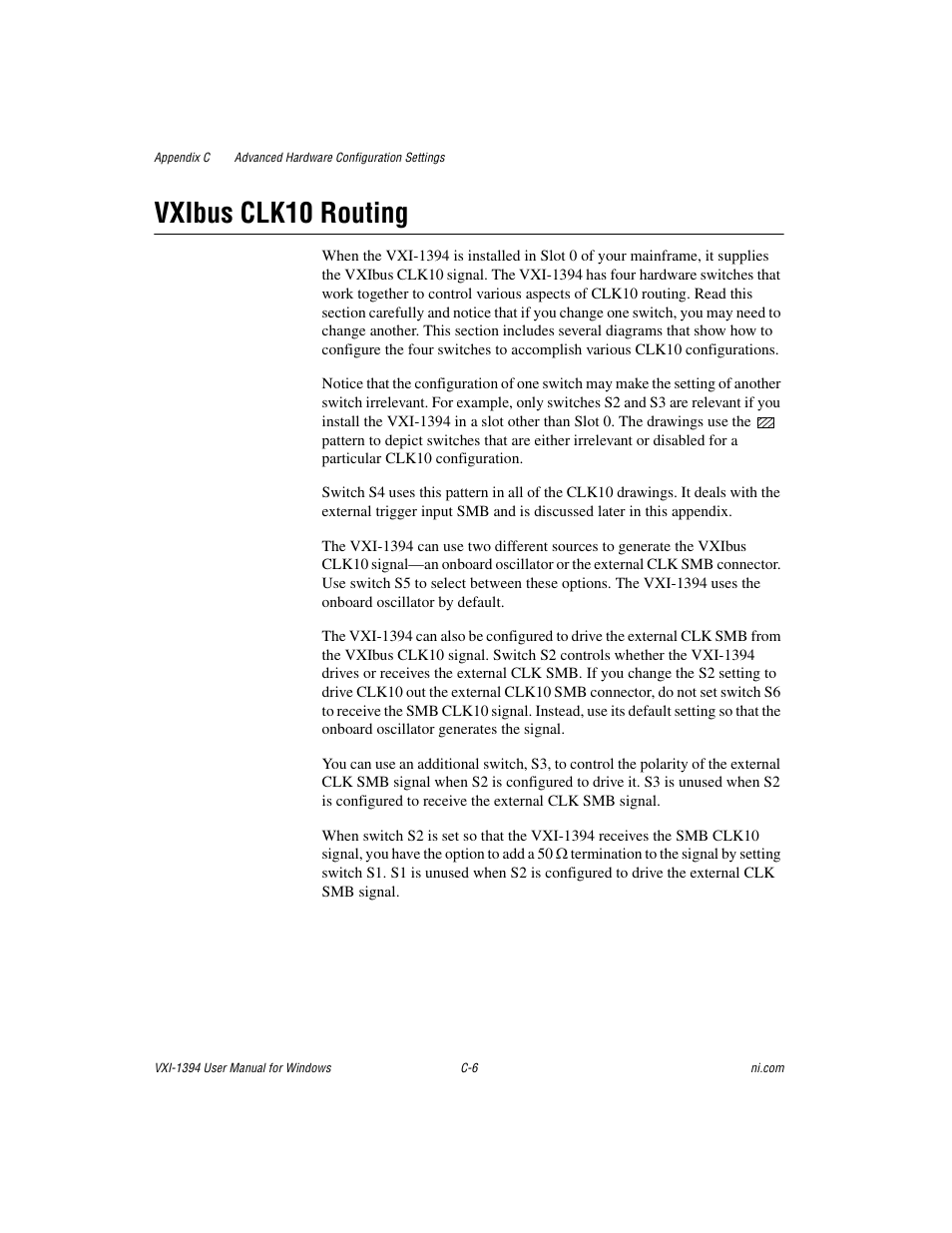 Vxibus clk10 routing | National Instruments VXI-1394 User Manual | Page 47 / 74