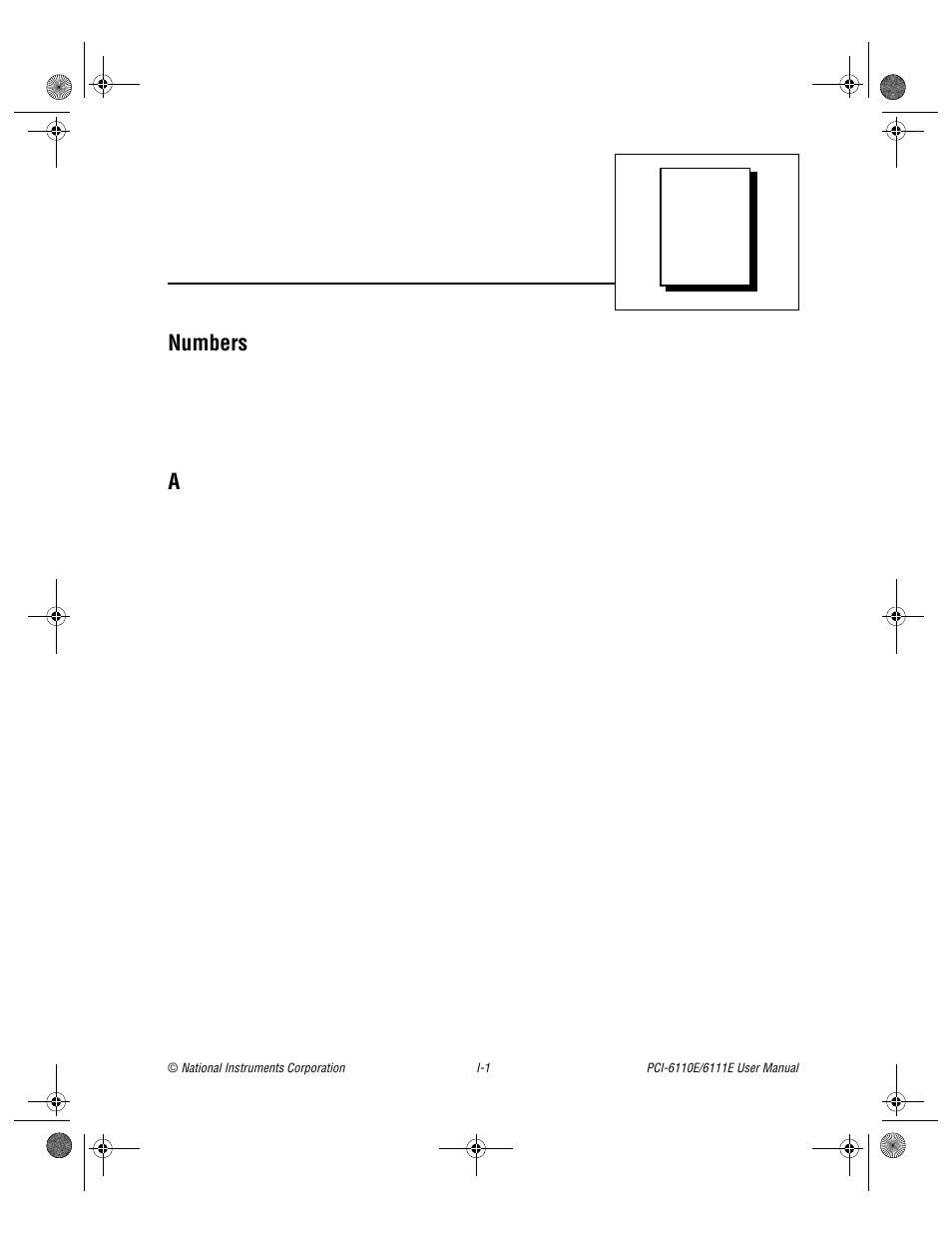 Index, Numbers | National Instruments PCI-6110E/6111E User Manual | Page 105 / 113