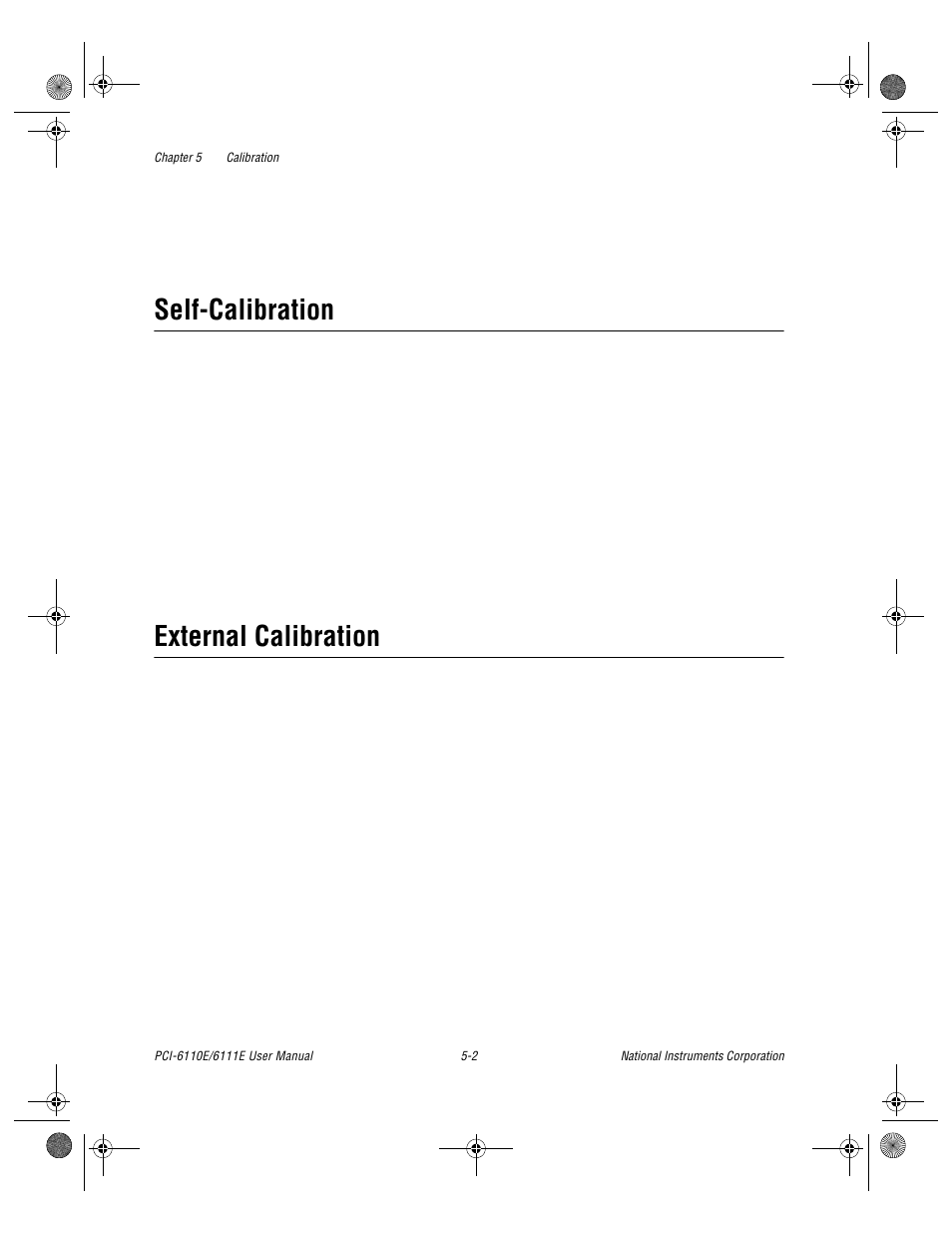 Selfcalibration, External calibration, Self-calibration -2 external calibration -2 | Self-calibration | National Instruments PCI-6110E/6111E User Manual | Page 71 / 113