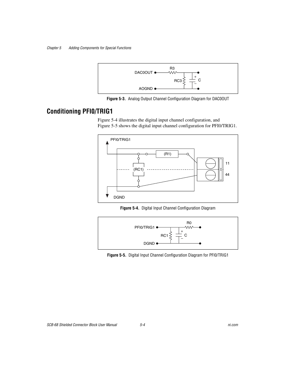 Conditioning pfi0/trig1, Conditioning pfi0/trig1 -4 | National Instruments SCB-68 User Manual | Page 49 / 104