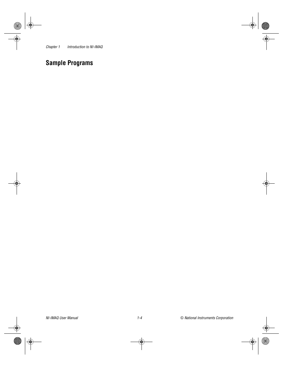 Sample programs, Sample programs -4 | National Instruments Image Acquisition Software User Manual | Page 13 / 68