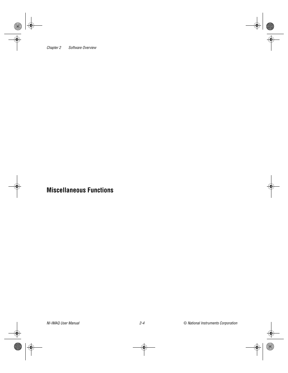 Miscellaneous functions, Miscellaneous functions -4 | National Instruments Image Acquisition Software User Manual | Page 17 / 68