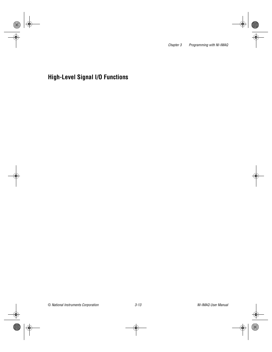 High-level signal i/o functions, High-level signal i/o functions -13 | National Instruments Image Acquisition Software User Manual | Page 33 / 68