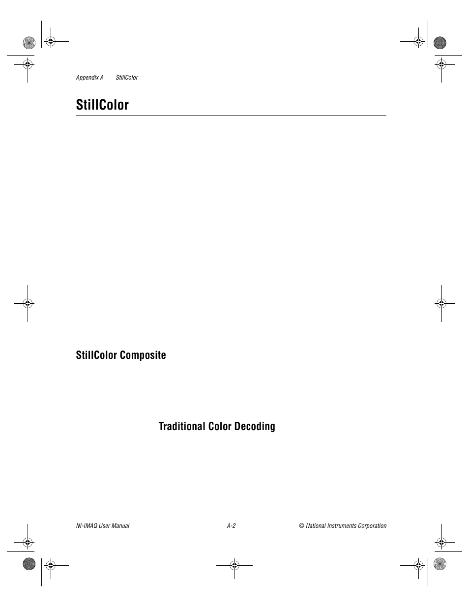 Stillcolor, Stillcolor composite, Traditional color decoding | National Instruments Image Acquisition Software User Manual | Page 39 / 68