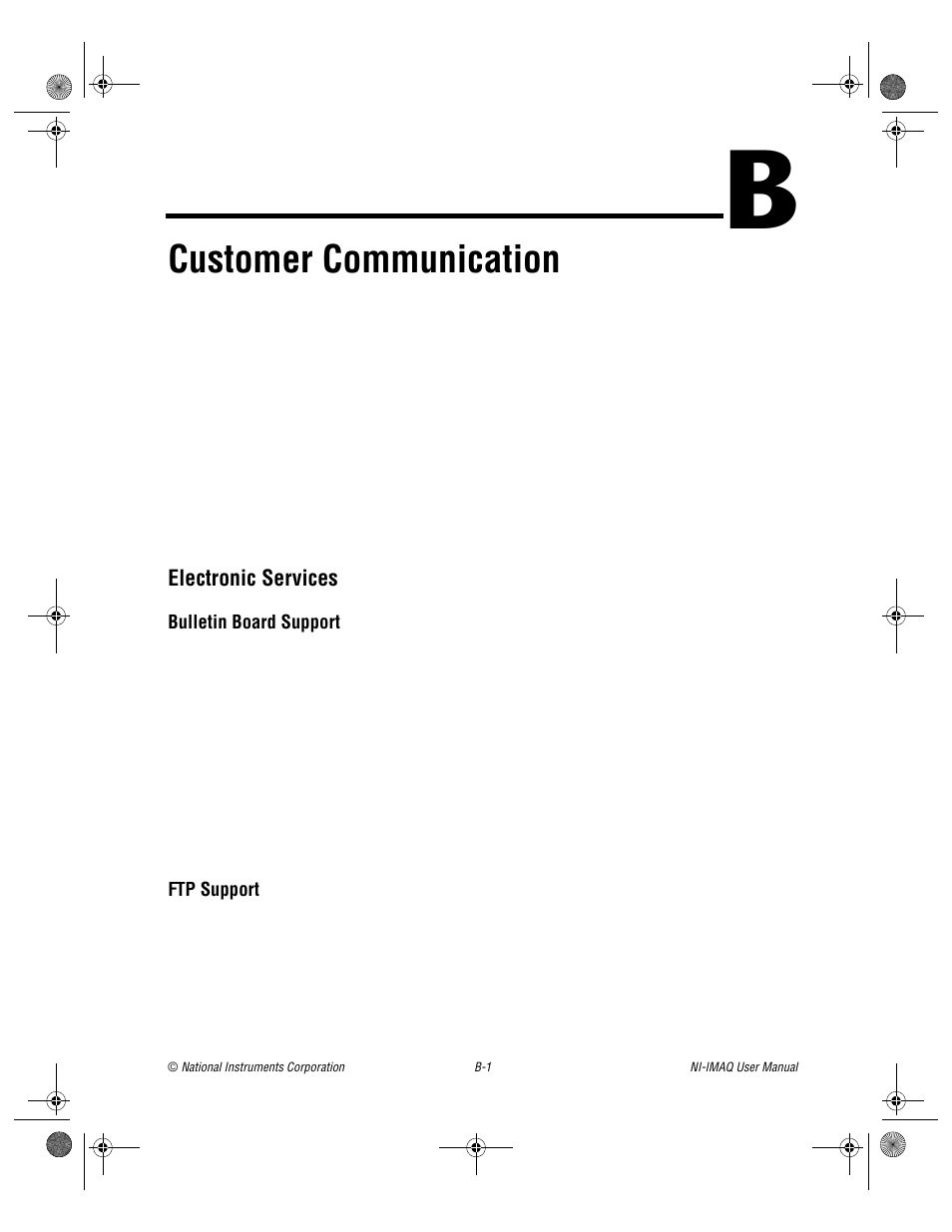 Appendix b customer communication, Endix b, Customer communication | National Instruments Image Acquisition Software User Manual | Page 47 / 68