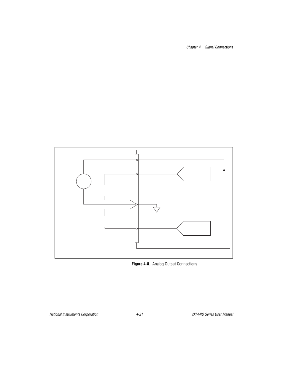 Figure 4-8. analog output connections, Figure 4-8. analog output connections -21 | National Instruments VXI-MIO Series User Manual | Page 67 / 151