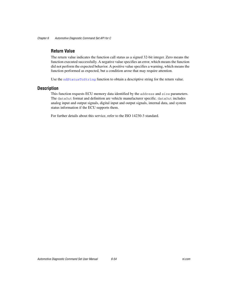 Return value, Description | National Instruments CAN 372139B-01 User Manual | Page 218 / 301