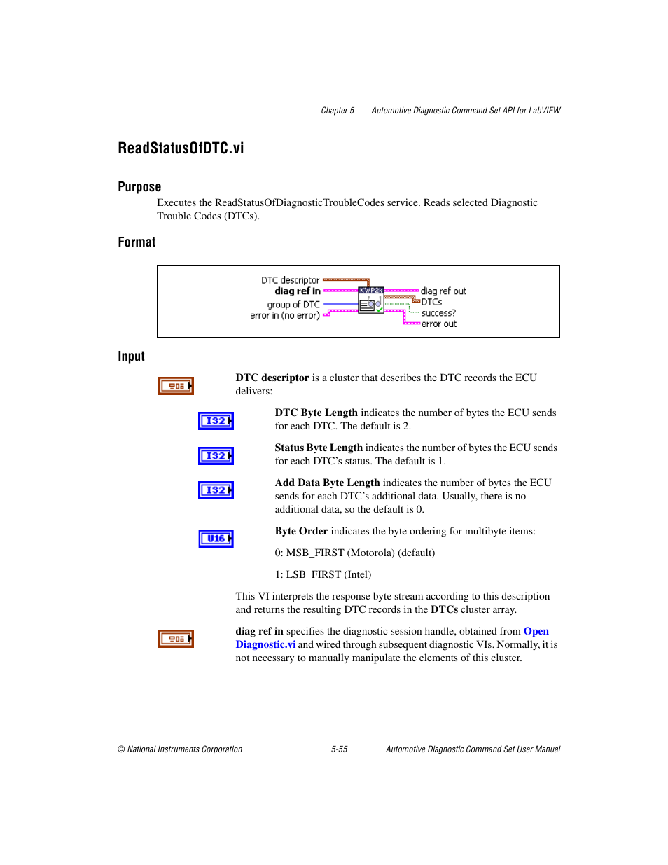 Readstatusofdtc.vi, Readstatusofdtc.vi -55 | National Instruments CAN 372139B-01 User Manual | Page 81 / 301