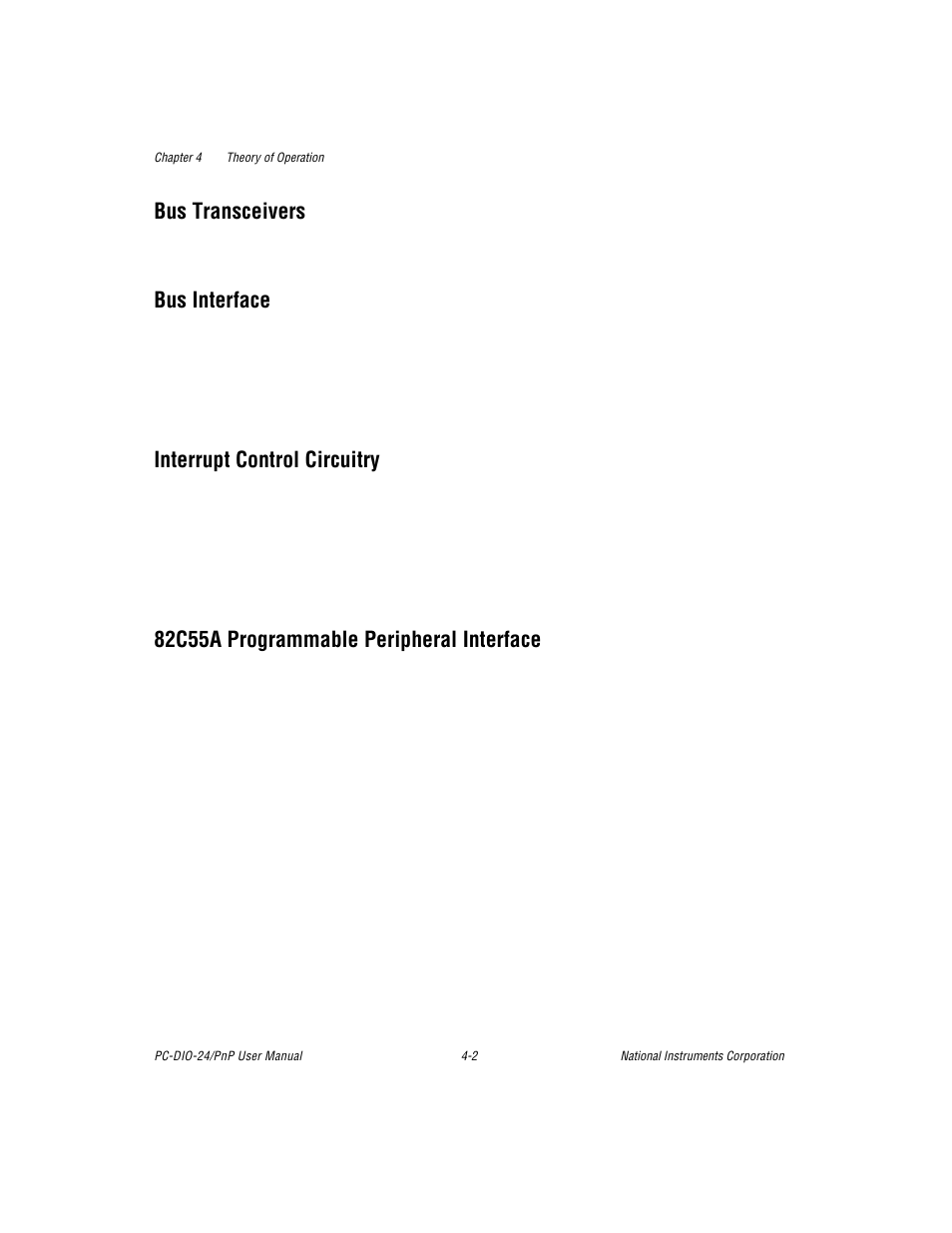 Bus transceivers, Bus interface, Interrupt control circuitry | 82c55a programmable peripheral interface | National Instruments PC-DIO-24/PnP User Manual | Page 39 / 107