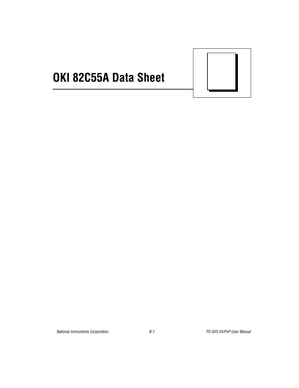 Appendix b oki 82c55a data sheet, Appendix b, oki 82c55a data sheet, Oki 82c55a data sheet | National Instruments PC-DIO-24/PnP User Manual | Page 44 / 107