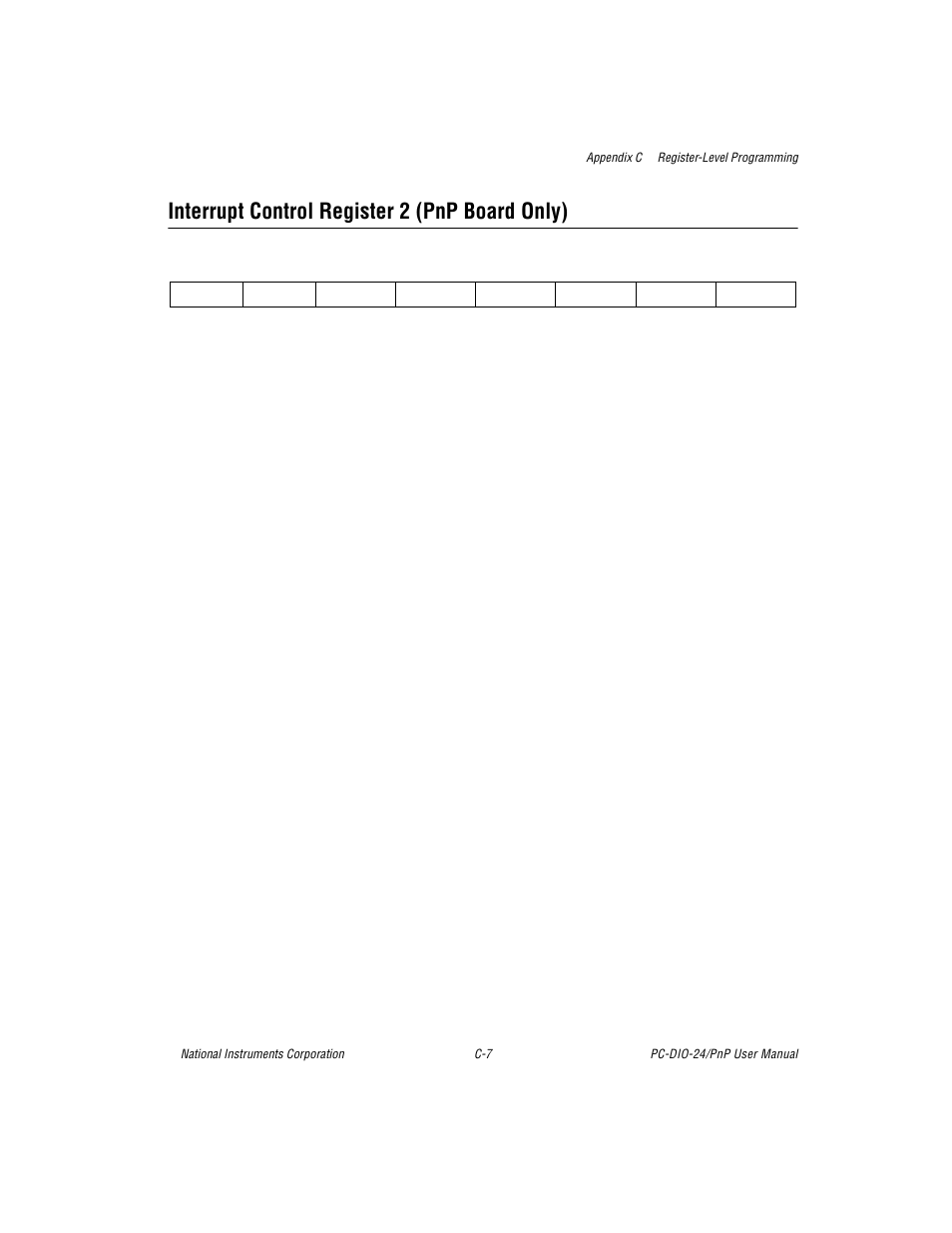Interrupt control register 2 (pnp board only) | National Instruments PC-DIO-24/PnP User Manual | Page 67 / 107