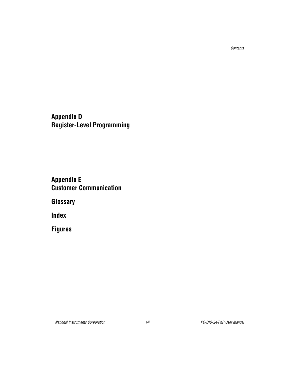 Figures, Appendix d register-level programming | National Instruments PC-DIO-24/PnP User Manual | Page 7 / 107