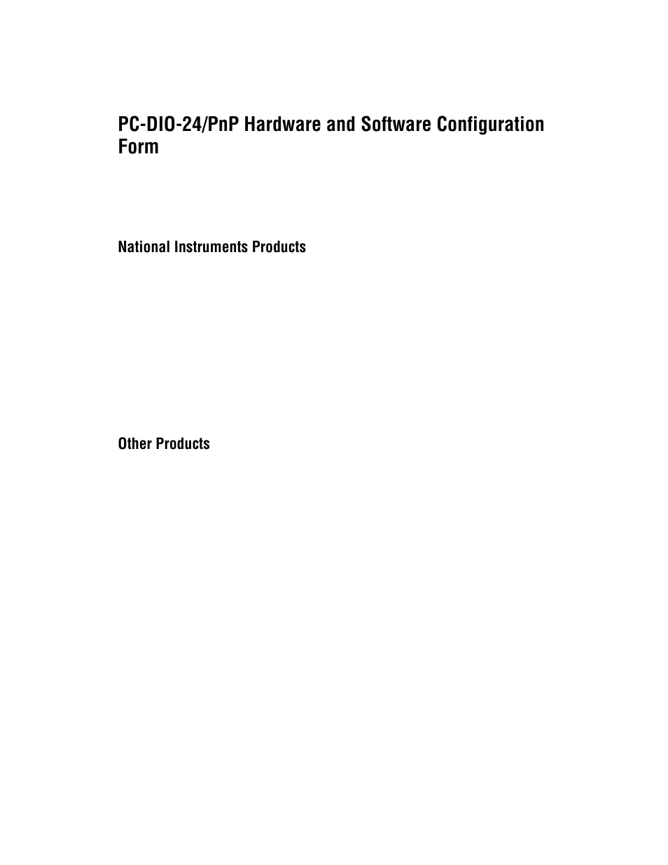 National instruments products, Other products | National Instruments PC-DIO-24/PnP User Manual | Page 94 / 107